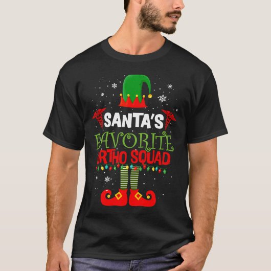 T-shirt Santa Favorite Ortho Squad Elf Orthodontist Christ (Devant)