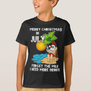 T-shirt Santa fête de Noël à mi-année Eté Plage - Noël