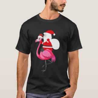 T-shirt Santa Flamingo Floatie Funny Christmas July Summer