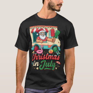 T-shirt Santa Flamingo Glace Noël En