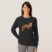 T-shirt Santa Fox Christmas Lights Fox  Christmas Hat (Devant entier)