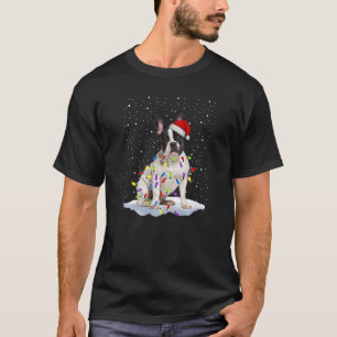 T-shirt Santa French Bulldog Christmas Lights Snowflake Xm
