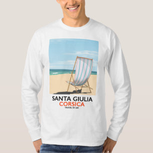 T-shirt Santa Giulia Corse "voyage par avion" affiche de p
