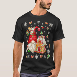 T-shirt Santa Gnome Avec Maison En Pain D'épice Famille N