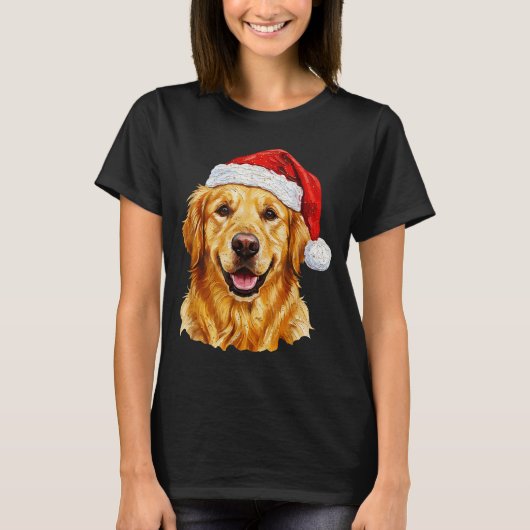 T-shirt Santa Golden Retriever Christmas Golden Retriever (Devant)