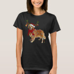 T-shirt Santa Golden Retriever Reindeer Light Christmas<br><div class="desc">Santa Golden Retriever Reindeer Light Christmas</div>