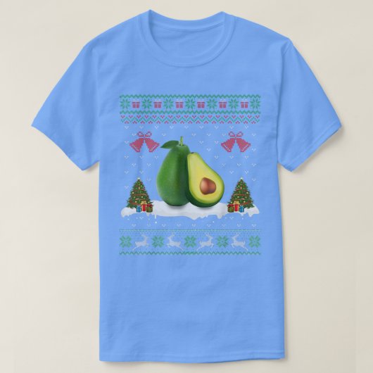 T-shirt Santa Hat Avocado Fruit Xmas Éclairage vilain Avoc (Design devant)