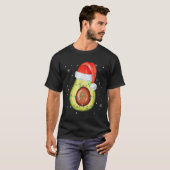 T-shirt Santa Hat Avocado Joyeux Noël Vegan Pajama (Devant entier)