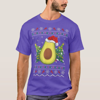 T-shirt Santa Hat Avocat Pull de Noël Laid Fruit Amour