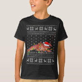 T-shirt Santa Hat Crawfish Xmas Lighting Ugly Crawfish Chr (Devant)