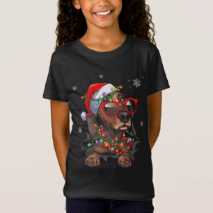 T-Shirt Santa Hat Dachshund Noël Noël Noël Noël Wiener Wei