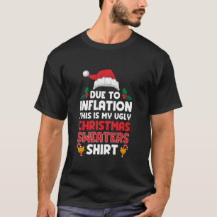 T-shirt Santa Hat Dû À L'Inflation Drôle Mauvais Noël Non