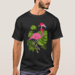 T-shirt Santa Hat Flamant rose Hawaii Été Christma<br><div class="desc">Flamant rose Tropical Santa Hat Hawaii Noël Été En Juillet</div>