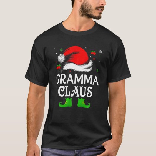 T-shirt Santa Hat Gramma Claus Elf Funny Ugly Christmas Sw (Devant)
