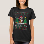 T-shirt Santa Hat Heeler Chien Noël Lumières Arbre de Noël (Devant)