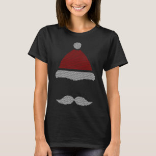 T-shirt Santa Hat Mustache Noël laid