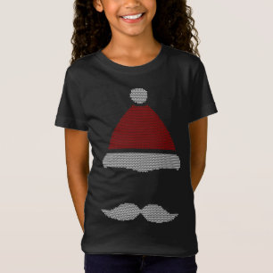 T-Shirt Santa Hat Mustache Noël laid