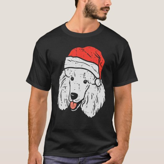 T-shirt Santa Hat Poodle Noël Noël Noël Noël Chien Proprié (Devant)
