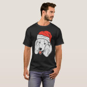 T-shirt Santa Hat Poodle Noël Noël Noël Noël Chien Proprié (Devant entier)