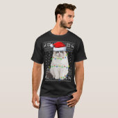 T-shirt Santa Hat Ragdoll Chat Xmas Éclairage Laid Ragdoll (Devant entier)