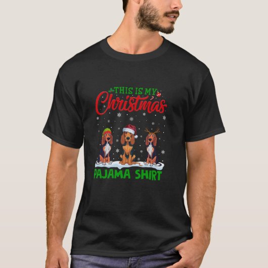 T-shirt Santa Hat Reindeer American Anglais Coonhound Chie (Devant)