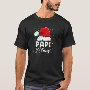 T-shirt Santa Hat Reindeer Lumières de Noël Décor Papi Cla