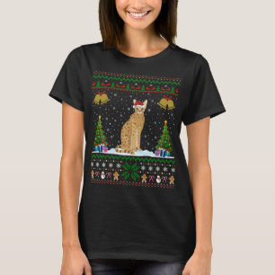 T-shirt Santa Hat Serval Éclairage Noël Serval Laide
