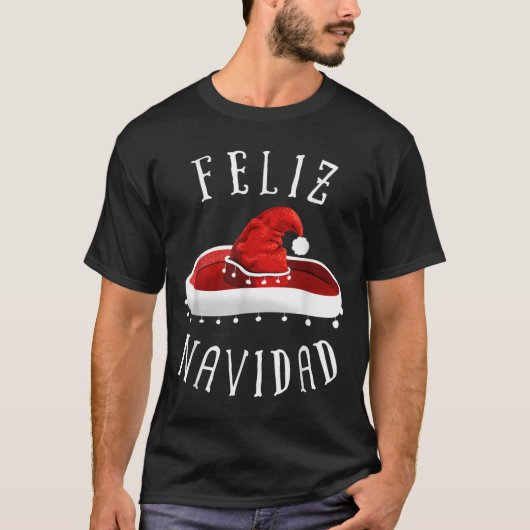 T-shirt Santa Hat Sombrero Christmas Mexico Feliz Navidad (Devant)
