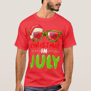 T-shirt Santa Hat Watermelon Lunettes de soleil Noël En Ju