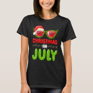 T-shirt Santa Hat Watermelon Lunettes de soleil Noël En Ju