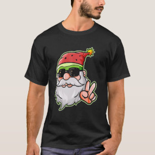 T-shirt Santa Hat Watermelon Victory Signal Sunglass Chris
