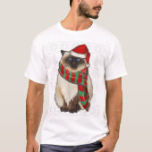 T-shirt Santa Hat Xmas Himalayan Chat Ugly Chris (Devant)