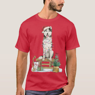 T-shirt Santa Husky Fairy Light Reindeer Snowflake Christm