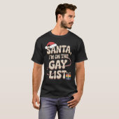T-shirt Santa, I'm on the Gay List (Devant entier)
