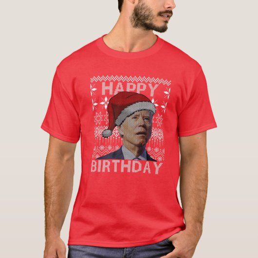T-shirt Santa Joe Biden Happy Birthday Confused Funny Ugly (Devant)
