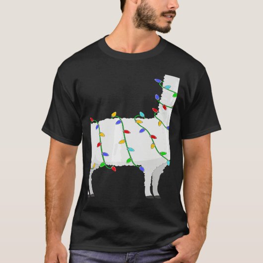 T-shirt Santa Llama Christmas Lights Llama Xmas (Devant)