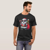 T-shirt Santa Panda Sunglasses Candy Cane Christmas Boys G (Devant entier)