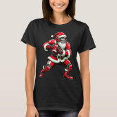 T-shirt Santa Playing American Football Christmas Women Me (Devant)