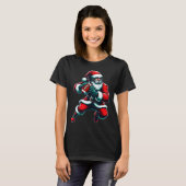 T-shirt Santa Playing American Football Christmas Women Me (Devant entier)