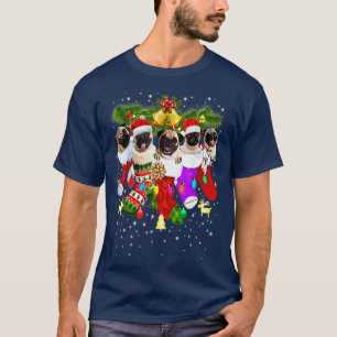 T-shirt Santa Pugs dans Christmas Socks Funny Xmas Dog Lov