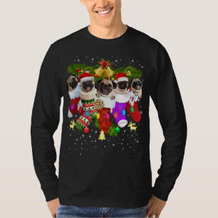 T-shirt Santa Pugs dans Christmas Socks Funny Xmas Dog Lov