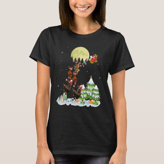 T-shirt Santa Reindeer Chicken Ugly Sweater Farmer Christm (Devant)