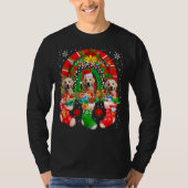 T-shirt Santa Reindeer Elf Labrador Retrievers In Xmas Soc (Devant)
