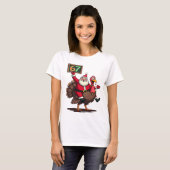 T-shirt 🎅🦃 Santa Riding a Turkey with Number 67 Funny (Devant entier)