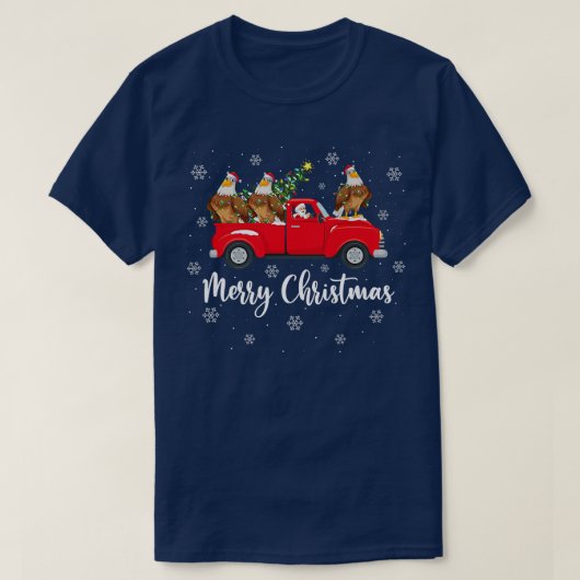 T-shirt Santa Riding Christmas Tree Truck Eagle Bird Chris (Design devant)
