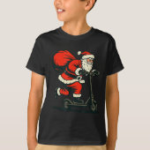 T-shirt Santa Riding Electric Scooter (Devant)
