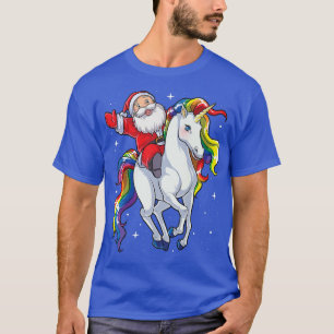T-shirt Santa Riding Unicorn