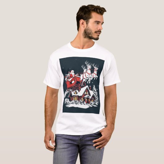 T-shirt Santa’s Midnight Ride – Gifts Beneath the Stars (Devant entier)