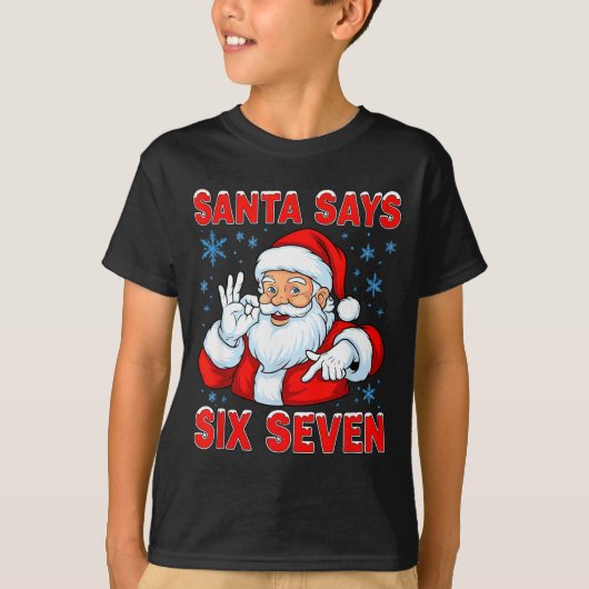 T-shirt Santa Says Six Seven Funny Gen Z Christmas Gag Bra (Devant)