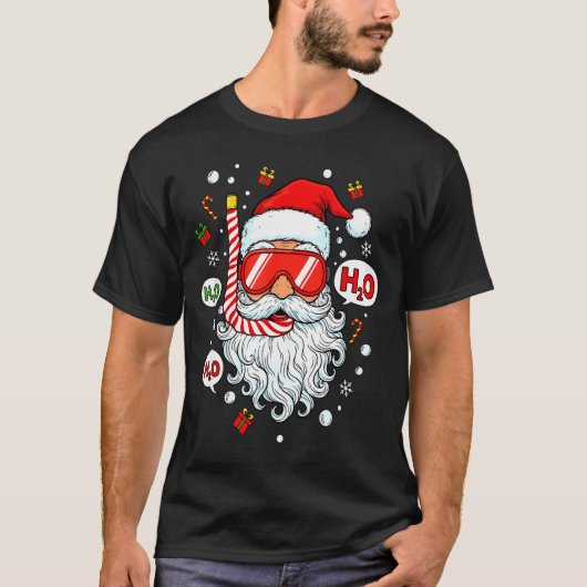 T-shirt Santa Scuba Diving Equipment Funny Scuba Diver Chr (Devant)